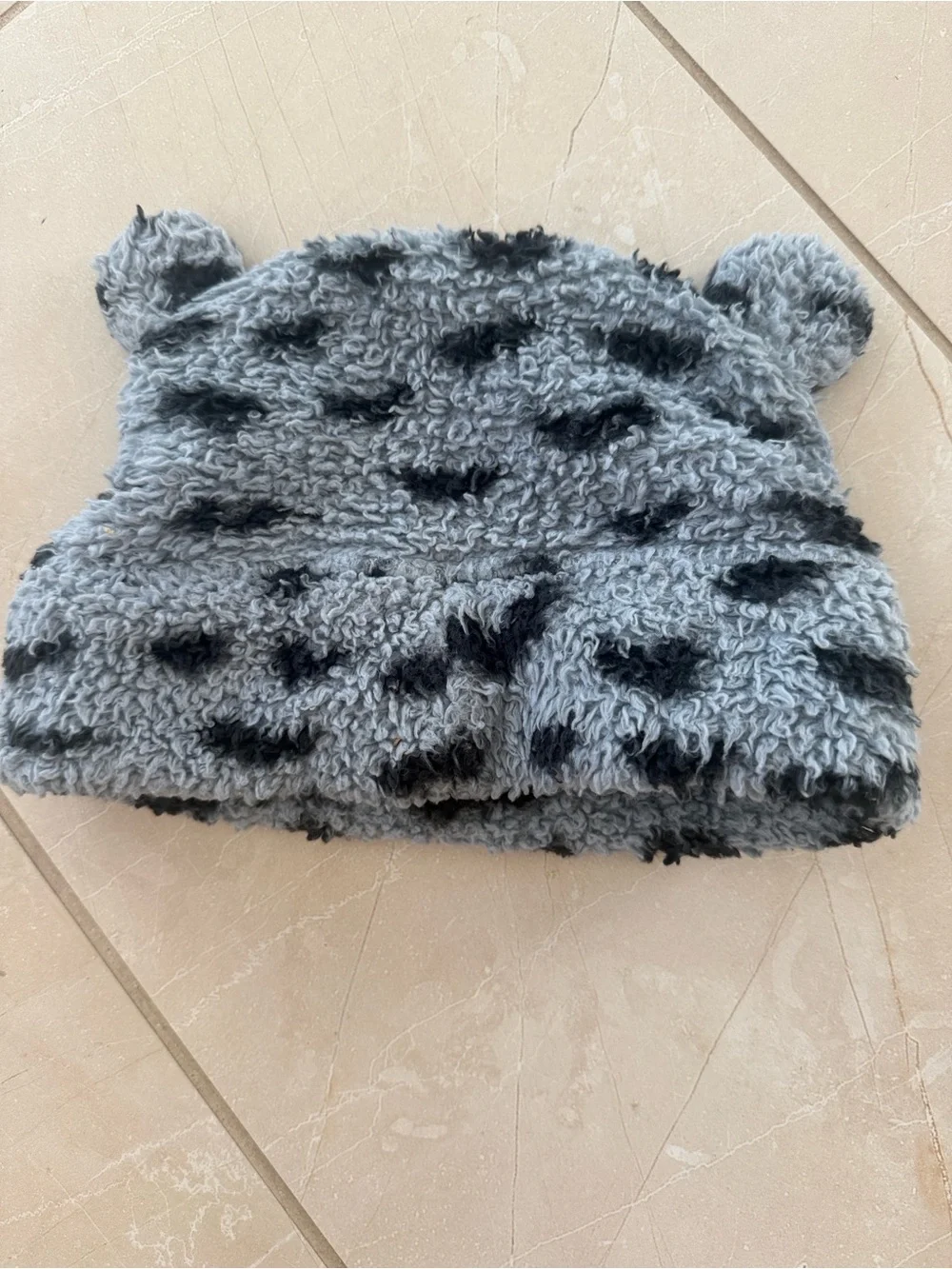 Patagonia Kids Gray and Black Fuzzy Bear Beanie